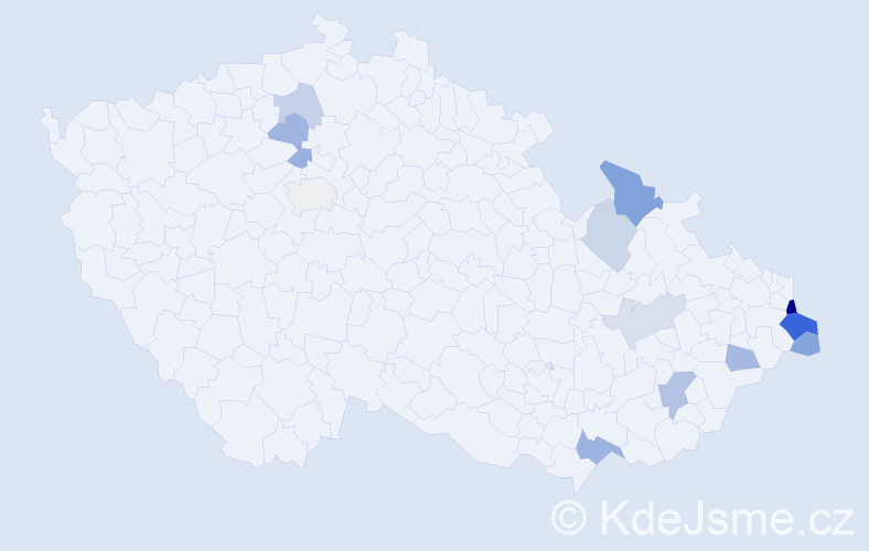 Příjmení: 'Koper', počet výskytů 25 v celé ČR