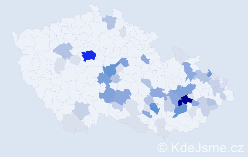 Příjmení: 'Rozkošná', počet výskytů 194 v celé ČR