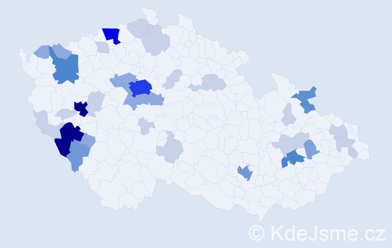 Příjmení: 'Steininger', počet výskytů 97 v celé ČR