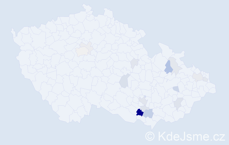 Příjmení: 'Faronová', počet výskytů 42 v celé ČR