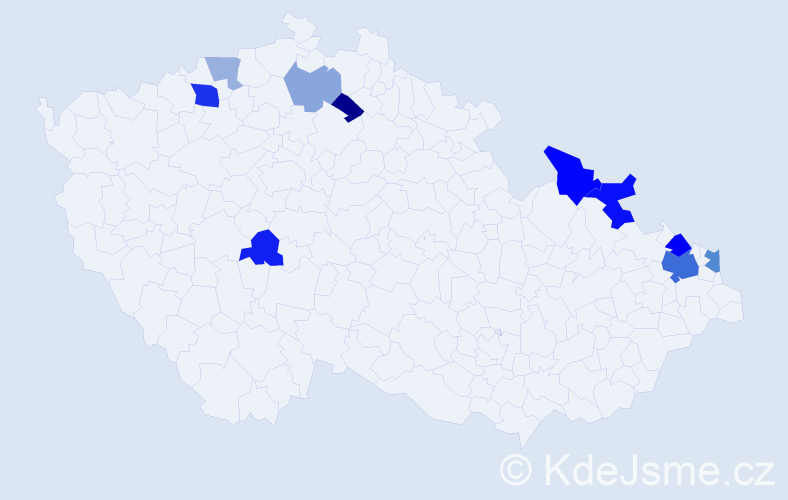 Příjmení: 'Piatek', počet výskytů 22 v celé ČR