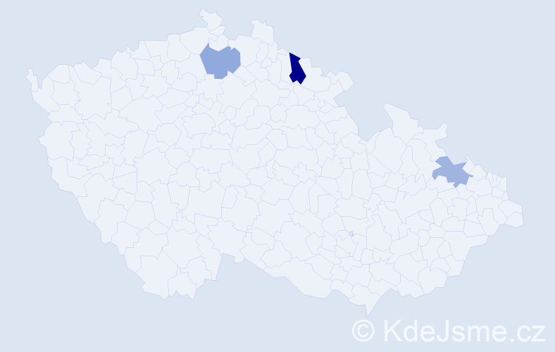Příjmení: 'Vallušová', počet výskytů 4 v celé ČR