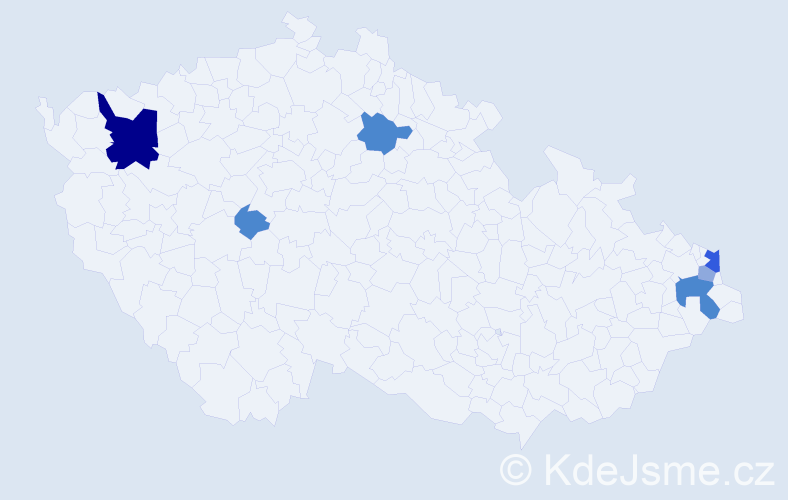 Příjmení: 'Kuzniková', počet výskytů 15 v celé ČR
