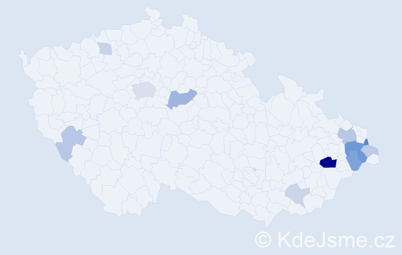 Příjmení: 'Bartecká', počet výskytů 30 v celé ČR