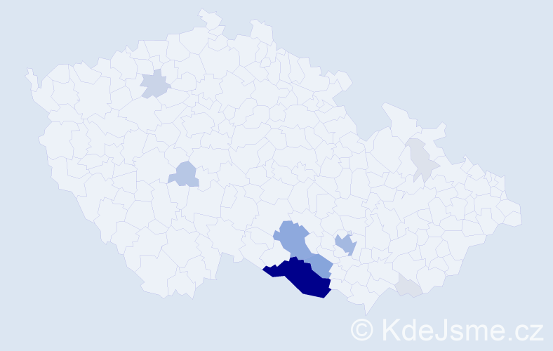 Příjmení: 'Dřevojanová', počet výskytů 48 v celé ČR