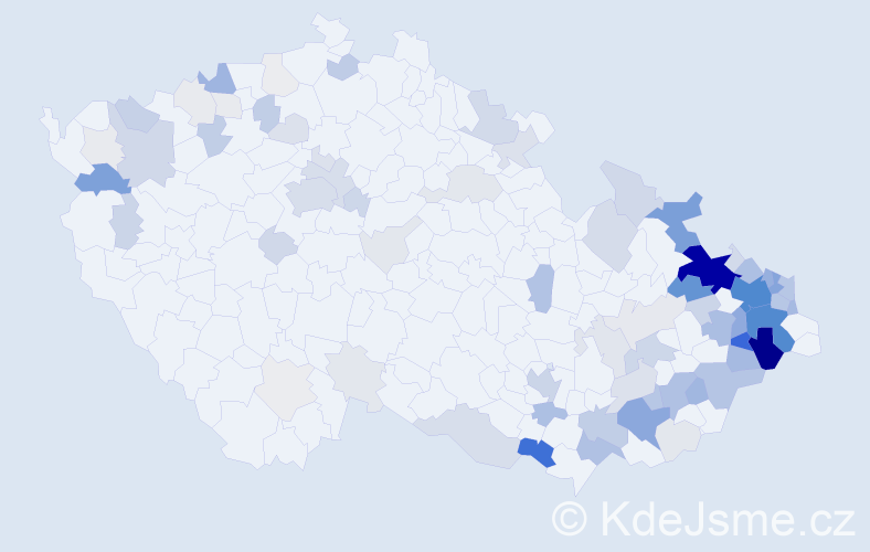 Příjmení: 'Fajkusová', počet výskytů 405 v celé ČR