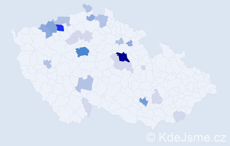 Příjmení: 'Klimplová', počet výskytů 76 v celé ČR