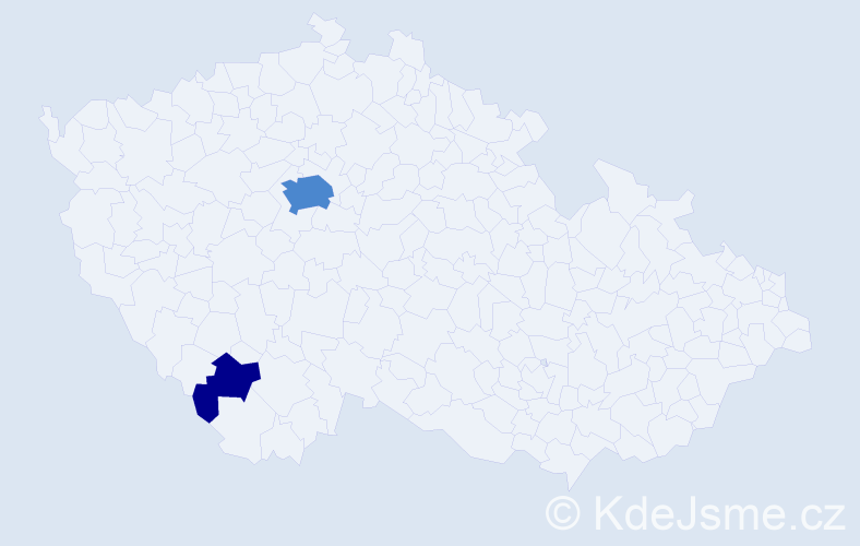 Příjmení: 'Whiteside', počet výskytů 4 v celé ČR