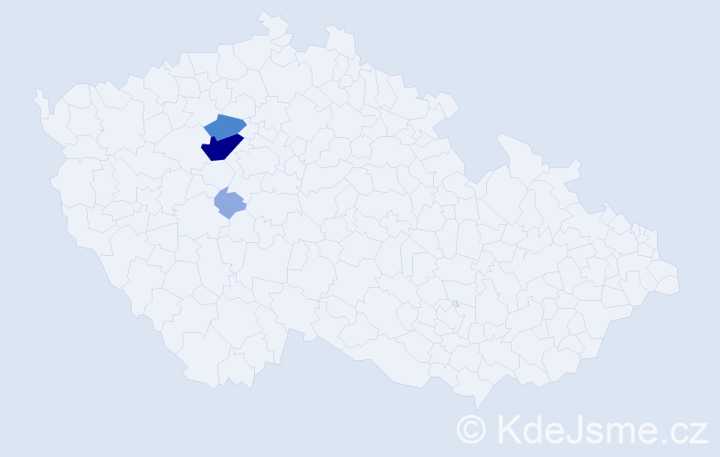 Příjmení: 'Kocál', počet výskytů 13 v celé ČR