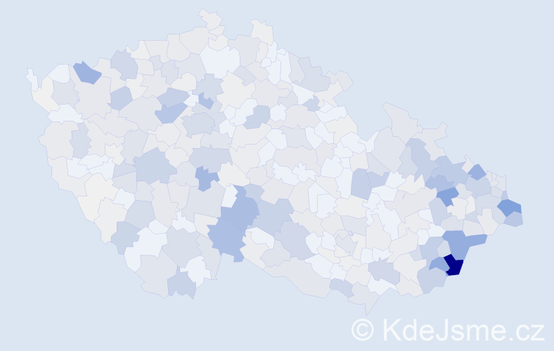 Příjmení: 'Kostka', počet výskytů 1599 v celé ČR