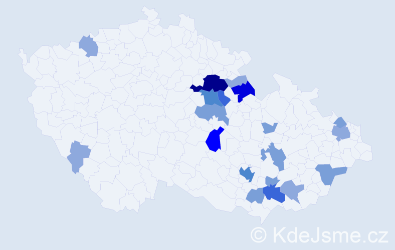 Příjmení: 'Pekáčová', počet výskytů 51 v celé ČR