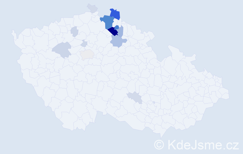 Příjmení: 'Kněbort', počet výskytů 63 v celé ČR