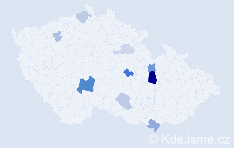 Příjmení: 'Čabák', počet výskytů 31 v celé ČR