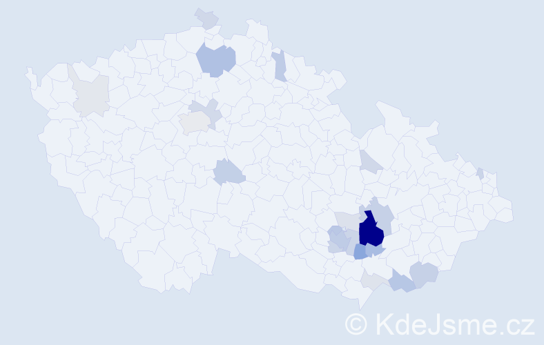 Příjmení: 'Kostelka', počet výskytů 64 v celé ČR