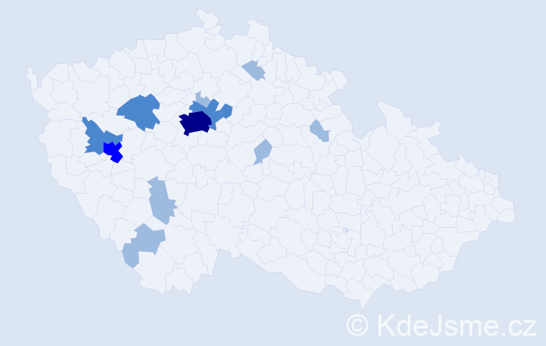 Příjmení: 'Schneiberg', počet výskytů 21 v celé ČR