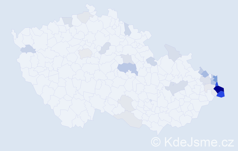 Příjmení: 'Janik', počet výskytů 91 v celé ČR