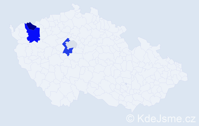 Příjmení: 'Kutscher', počet výskytů 6 v celé ČR