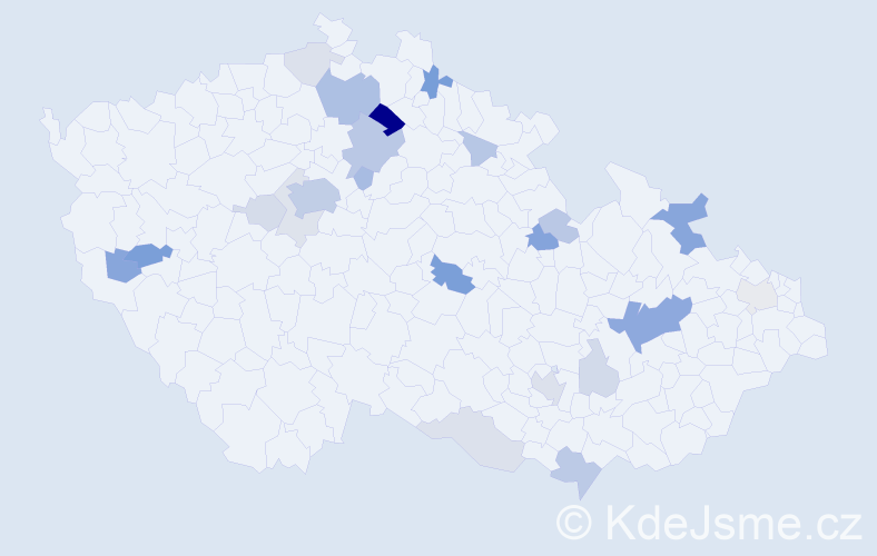 Příjmení: 'Ander', počet výskytů 64 v celé ČR