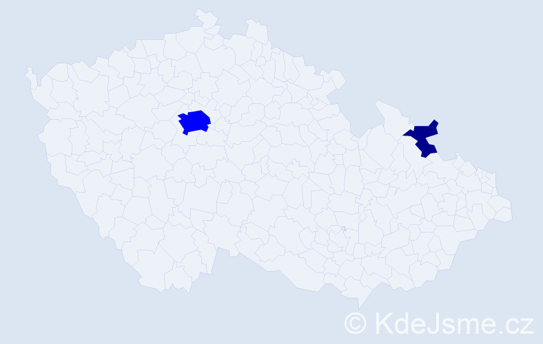 Příjmení: 'Tusi', počet výskytů 3 v celé ČR