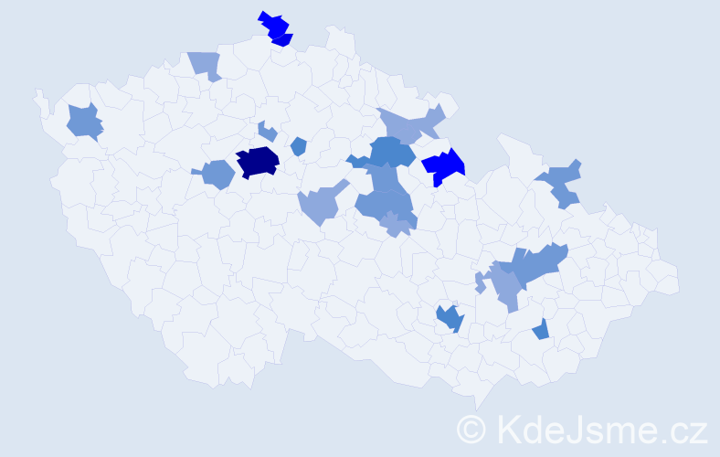 Příjmení: 'Netuka', počet výskytů 52 v celé ČR