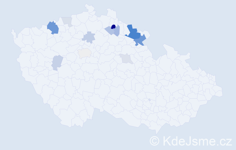 Příjmení: 'Kalužná', počet výskytů 29 v celé ČR