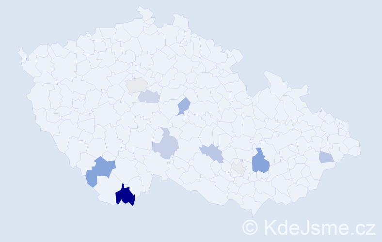 Příjmení: 'Beutl', počet výskytů 19 v celé ČR