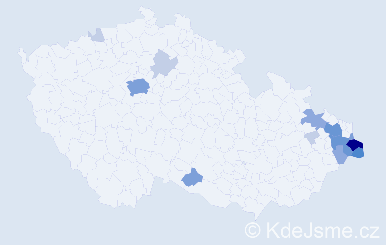 Příjmení: 'Wojtyla', počet výskytů 40 v celé ČR