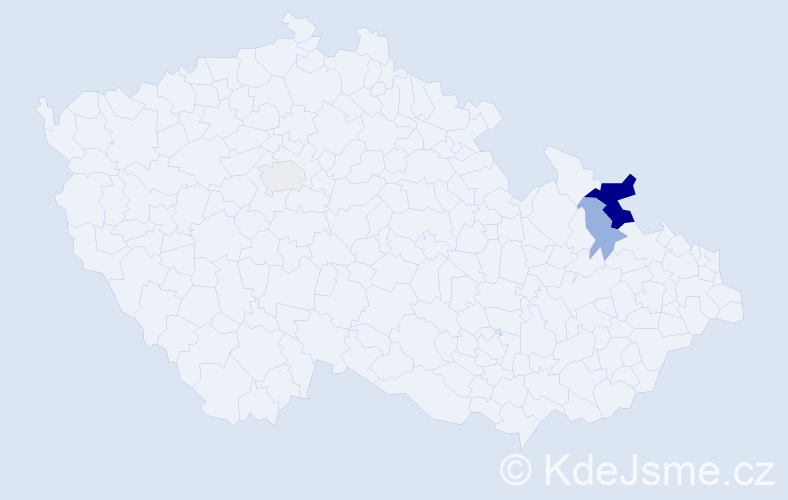 Příjmení: 'Cimeráková', počet výskytů 8 v celé ČR