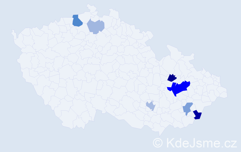 Příjmení: 'Čundrle', počet výskytů 22 v celé ČR