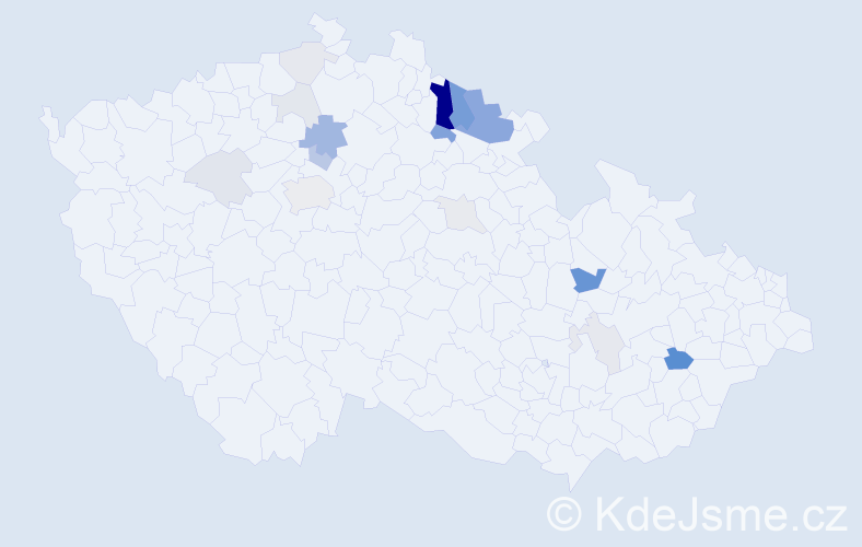Příjmení: 'Mejvaldová', počet výskytů 52 v celé ČR