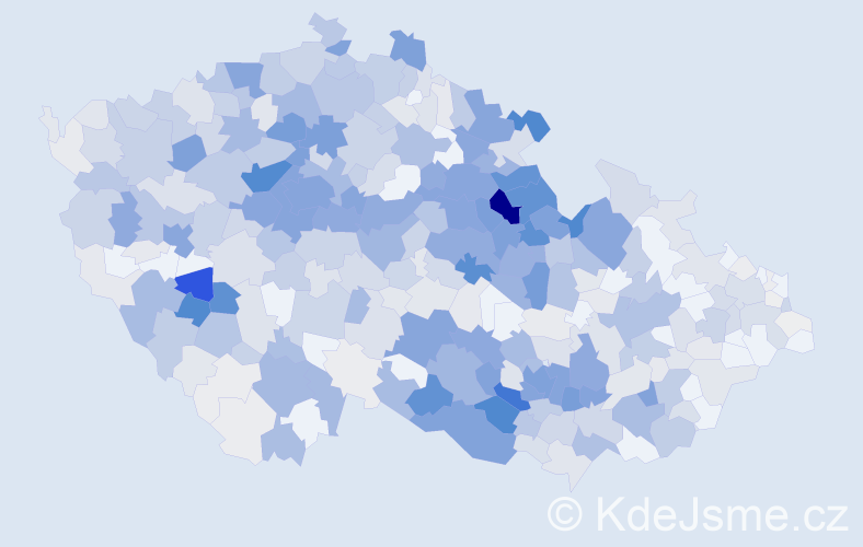 Příjmení: 'Chaloupka', počet výskytů 2492 v celé ČR