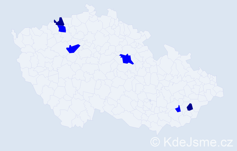 Příjmení: 'Rašev', počet výskytů 8 v celé ČR