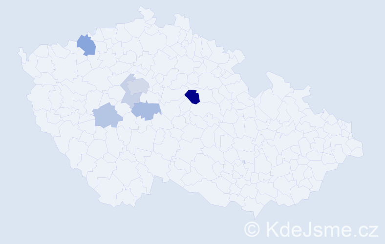 Příjmení: 'Plháčková', počet výskytů 13 v celé ČR