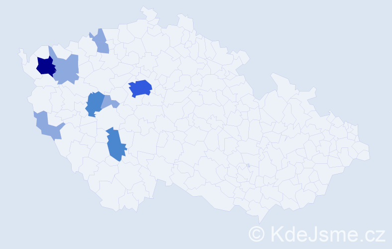 Příjmení: 'Krt', počet výskytů 17 v celé ČR