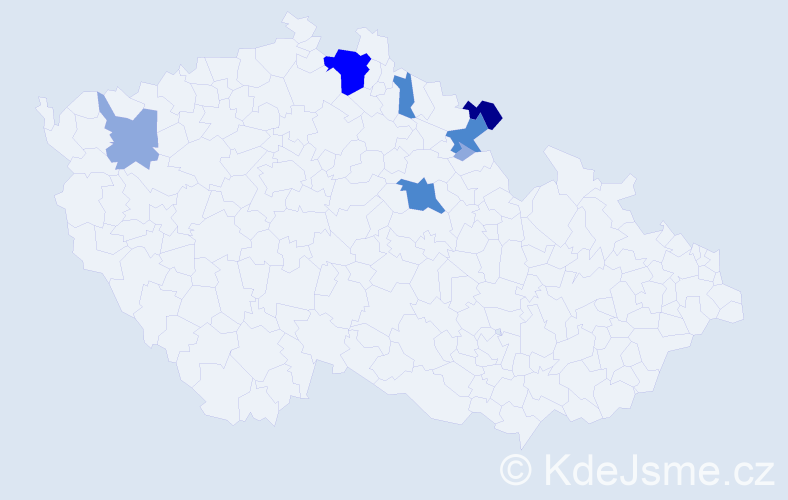 Příjmení: 'Bůnová', počet výskytů 17 v celé ČR