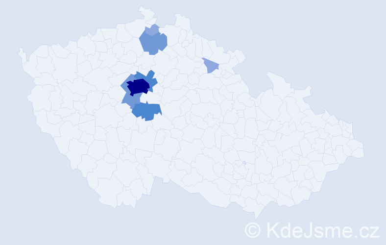 Příjmení: 'Dalibaba', počet výskytů 18 v celé ČR