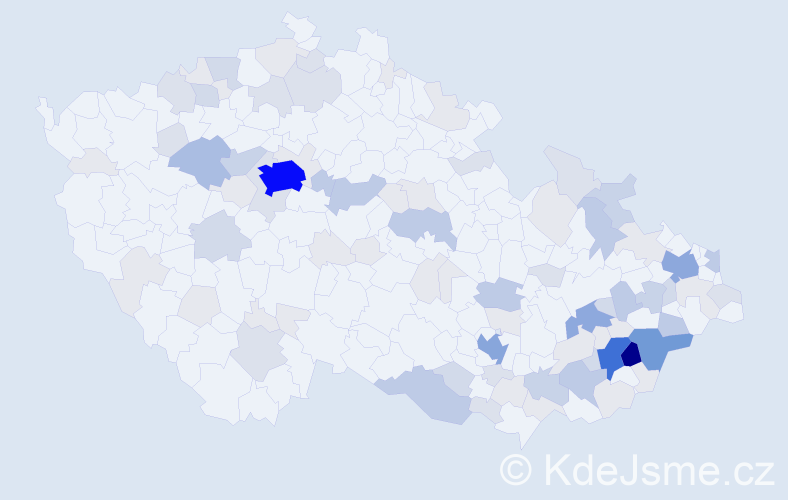 Příjmení: 'Hábová', počet výskytů 309 v celé ČR