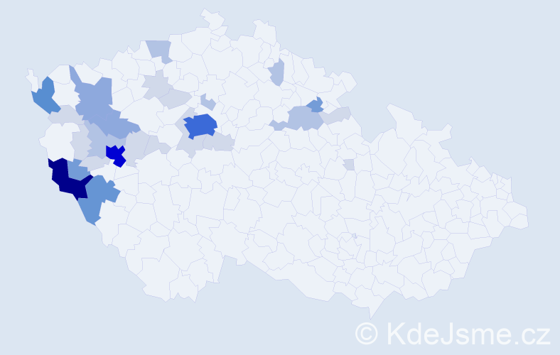 Příjmení: 'Kufner', počet výskytů 89 v celé ČR