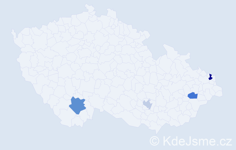 Příjmení: 'Fodora', počet výskytů 6 v celé ČR