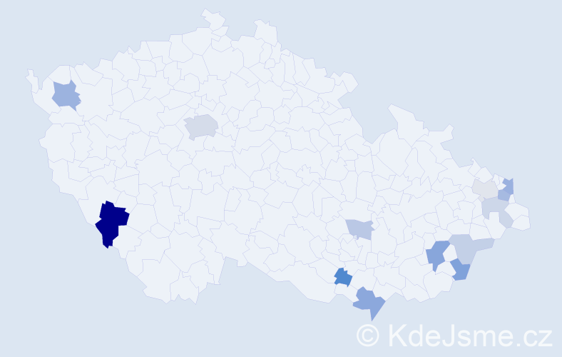 Příjmení: 'Križková', počet výskytů 27 v celé ČR