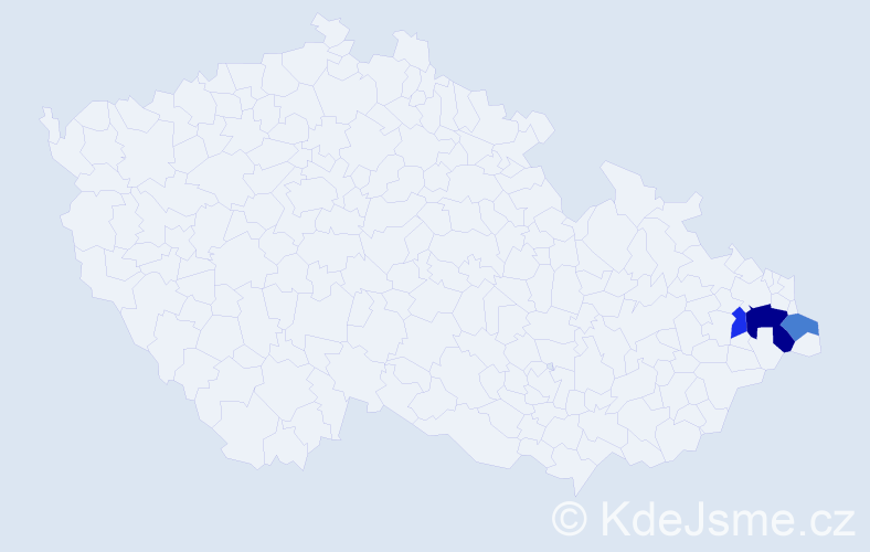 Příjmení: 'Gerinec', počet výskytů 5 v celé ČR