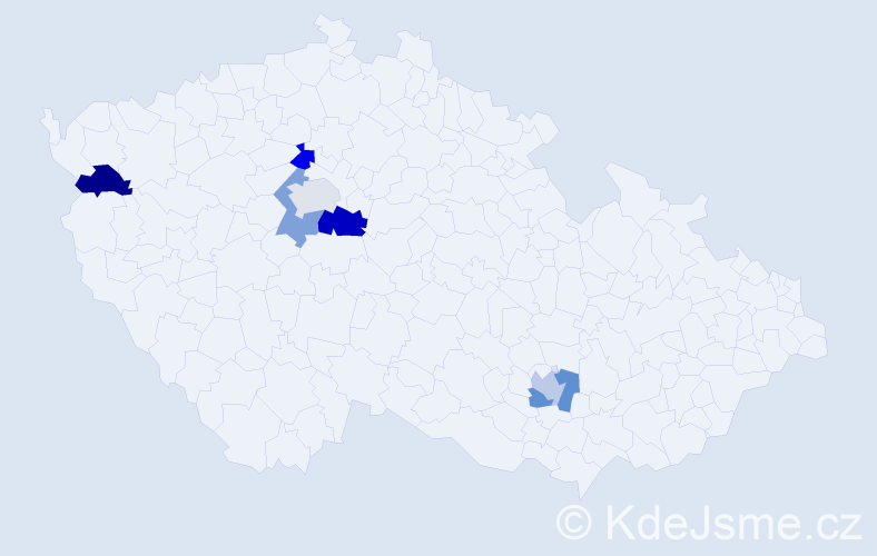 Příjmení: 'Pasichnyak', počet výskytů 8 v celé ČR