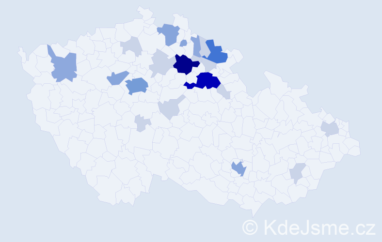 Příjmení: 'Dlab', počet výskytů 62 v celé ČR