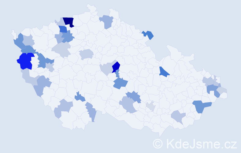 Příjmení: 'Daňko', počet výskytů 125 v celé ČR