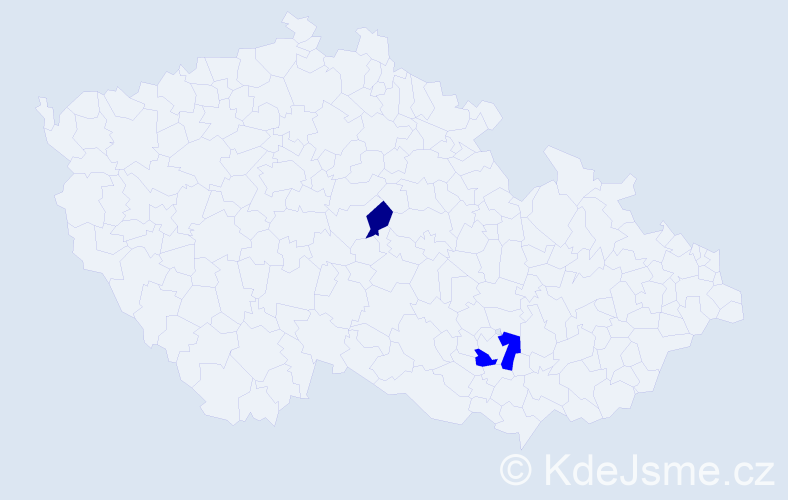 Příjmení: 'Migdauová', počet výskytů 5 v celé ČR