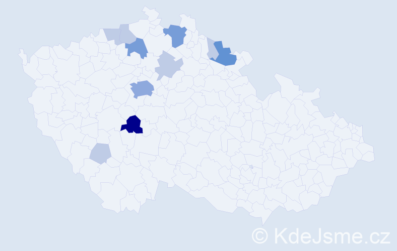 Příjmení: 'Nevlida', počet výskytů 27 v celé ČR