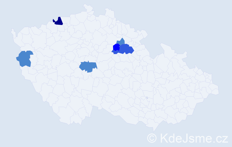 Příjmení: 'Husman', počet výskytů 18 v celé ČR