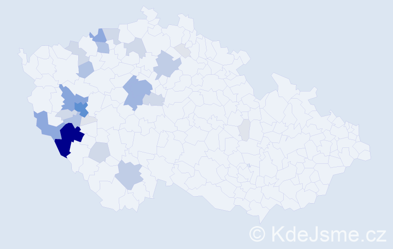 Příjmení: 'Pressl', počet výskytů 106 v celé ČR