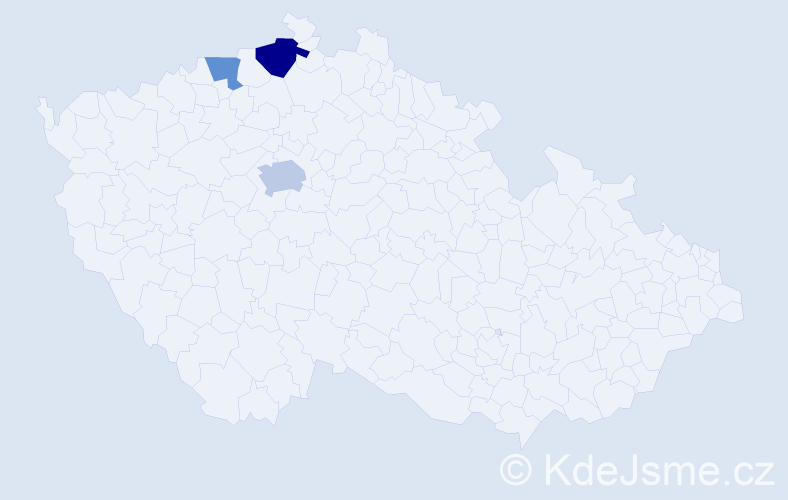 Příjmení: 'Parásková', počet výskytů 5 v celé ČR