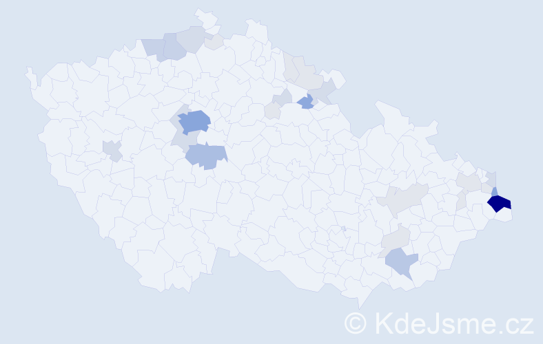 Příjmení: 'Bruk', počet výskytů 95 v celé ČR